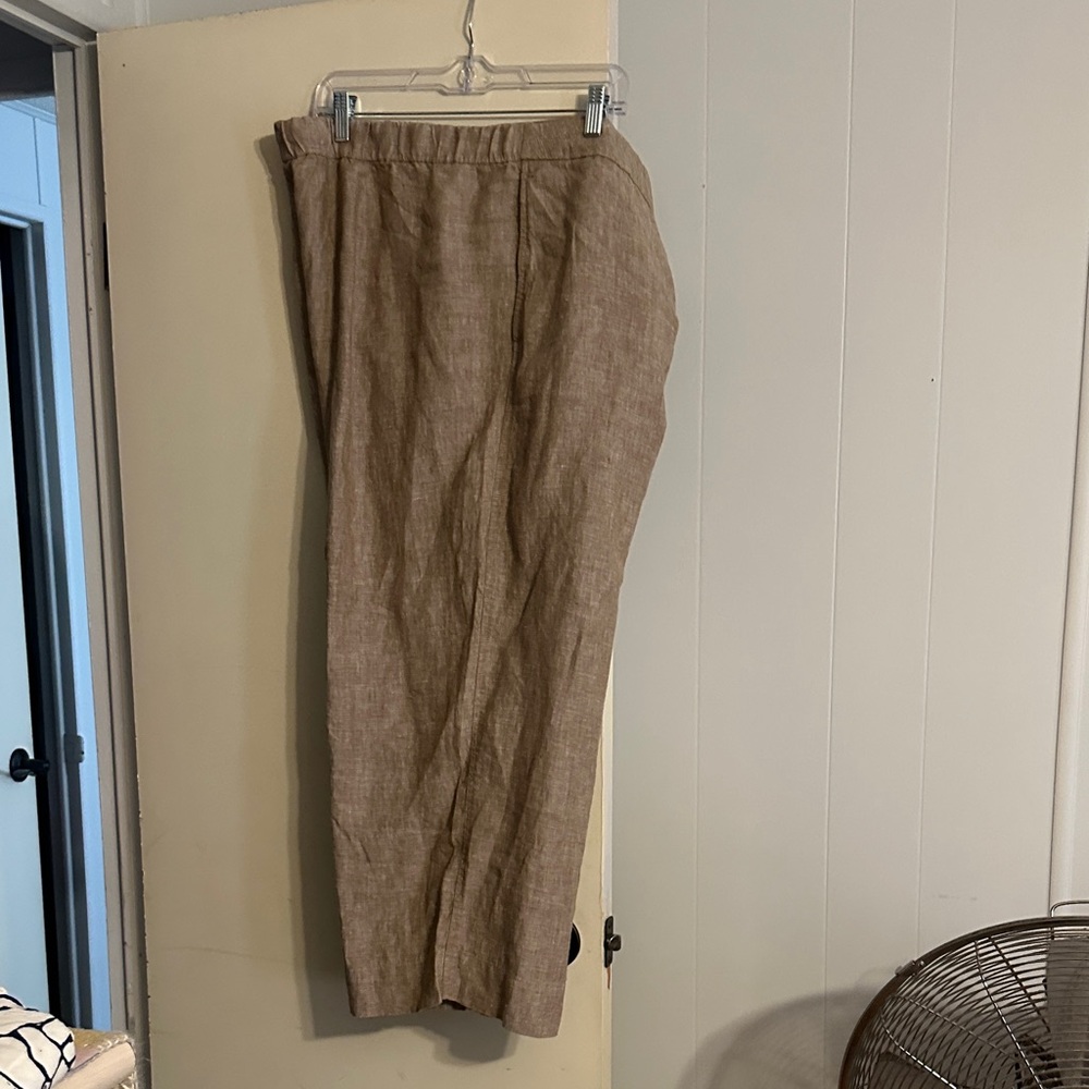 J. Jill Women's Tan Linen Pants
